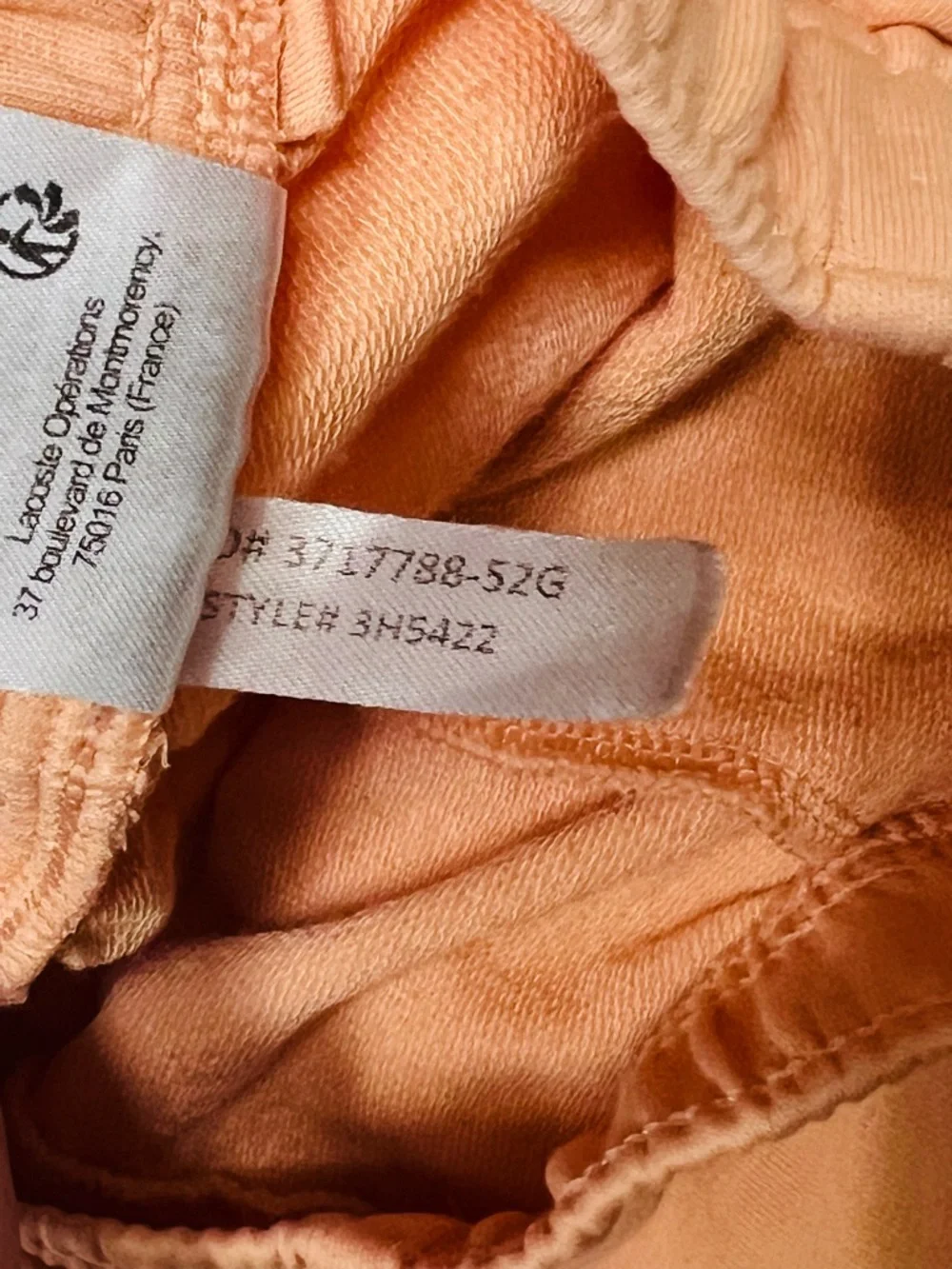 Lacoste Peach Lounge Pants Joggers Elastic Waist Logo Size L - Picture 8 of 11